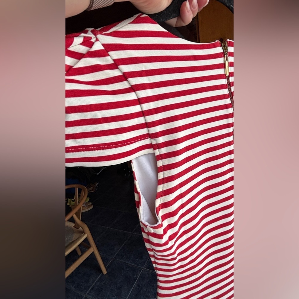 Colcci red and white striped bodycon dress size S short sleeve - Picture 6 of 15